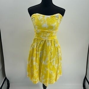 UEC Sabine yellow strapless sundress cotton blend medium